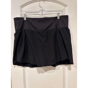 Athleta Run With It Skort Black Women's 1X Athletic Running Tennis Skirt